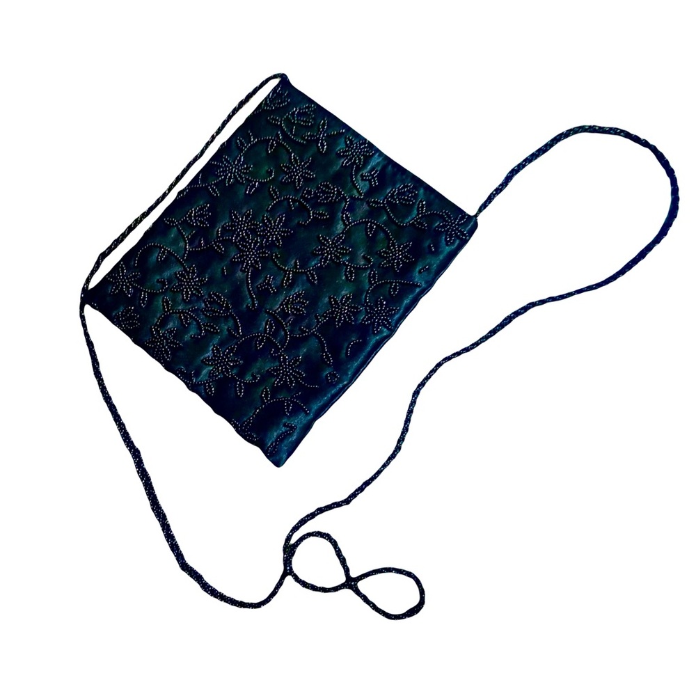 Talbots Beaded Black Crossbody Bag with Sleek Design - Picture 2 of 12
